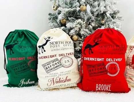 Jumbo Christmas Gift Bags personalized with name